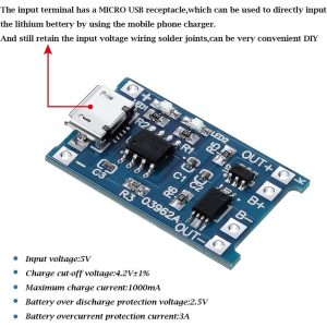 BMS 5V Micro USB 1A Battery Charging Module (40 pcs)